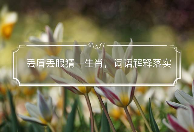 丢眉丢眼猜一生肖，词语解释落实
