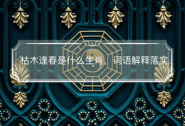 枯木逢春是什么生肖，词语解释落实