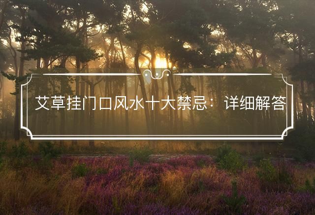 艾草挂门口风水十大禁忌