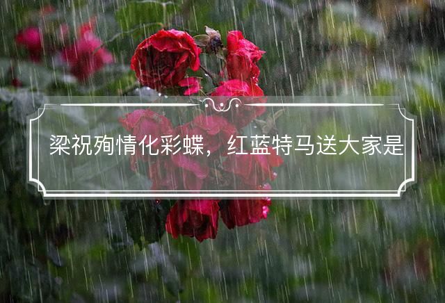 梁祝殉情化彩蝶，红蓝特马送大家是什么生肖，讲解词语解释落实