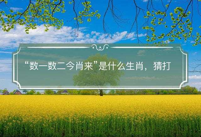 数一数二今肖来是什么生肖，猜打一正确生肖精选答案解释落实
