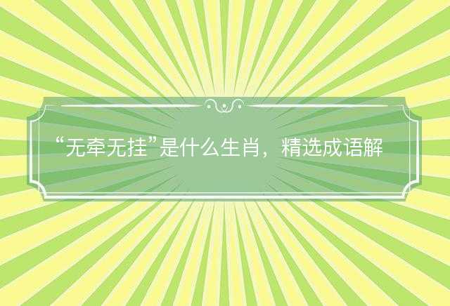 无牵无挂是什么生肖，精选成语解释释义