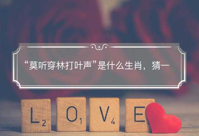 莫听穿林打叶声是什么生肖，猜一最佳正确生肖最佳解答解释释义落实