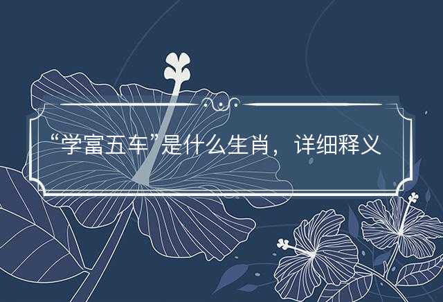 学富五车是什么生肖，详细释义解释落实