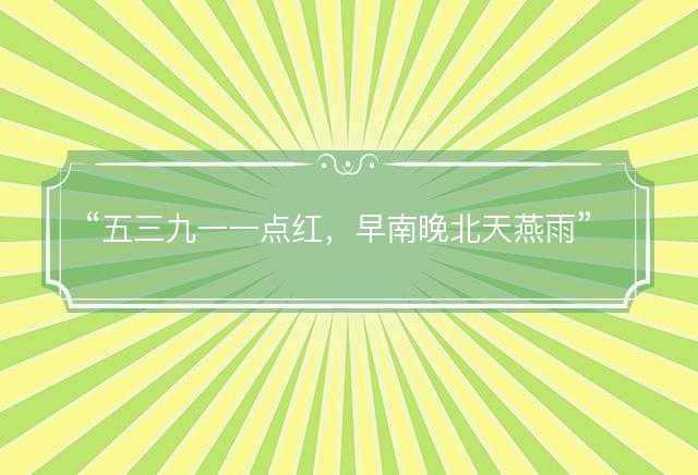 五三九一一点红，早南晚北天燕雨打一最佳正确生肖，是什么生肖精选解析释义解释落实