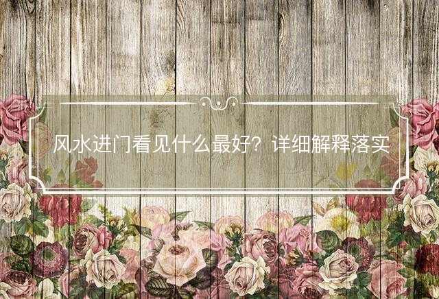 风水进门看见什么最好