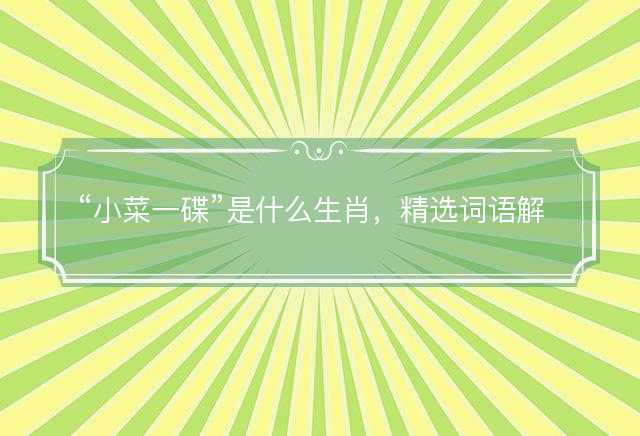 小菜一碟是什么生肖，精选词语解答释义