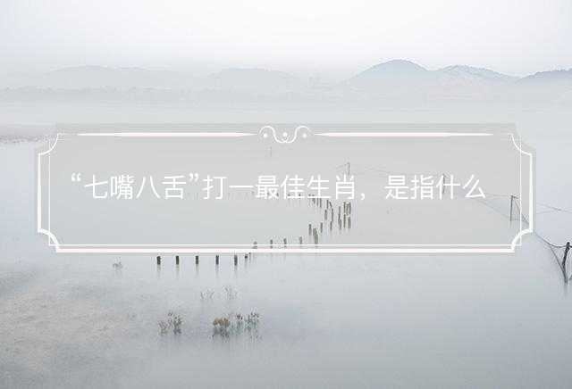 七嘴八舌打一最佳生肖，是指什么生肖，词语解答解释落实