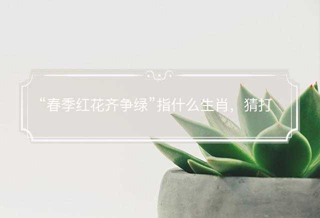 春季红花齐争绿指什么生肖，猜打一最佳正确生肖最佳成语解释落实