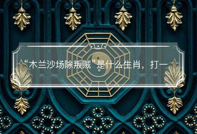 木兰沙场除叛贼是什么生肖，打一最佳准确正确生肖最佳答案释义解释落实