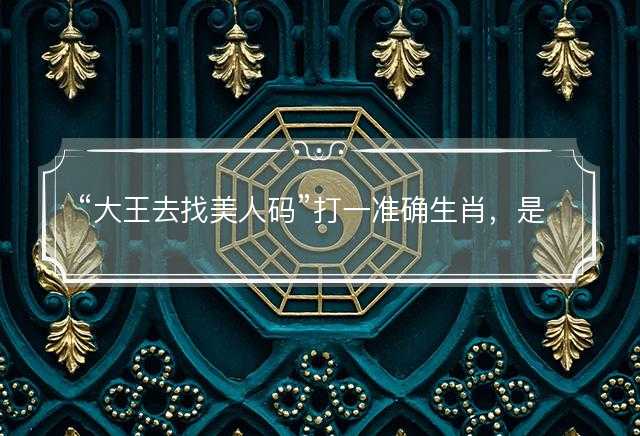 大王去找美人码打一准确生肖，是什么生肖词语解释释义落实