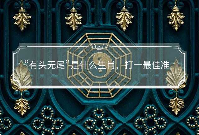 有头无尾是什么生肖，打一最佳准确正确生肖最佳答案释义解释落实