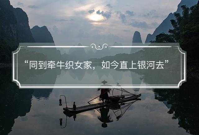 同到牵牛织女家，如今直上银河去指什么生肖，猜打一正确生肖最佳词语解释落实