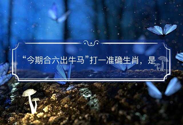 今期合六出牛马打一准确生肖，是什么生肖词语解释释义落实