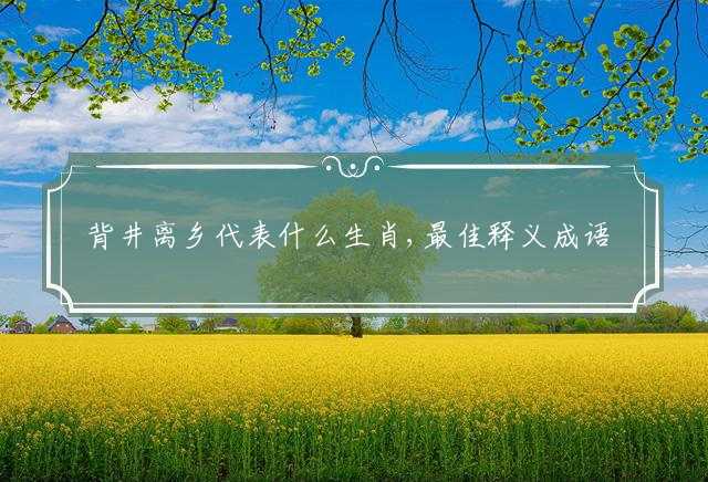 背井离乡代表什么生肖,最佳释义成语解释落实