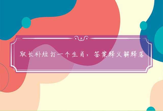 取长补短打一个生肖，答案释义解释落实