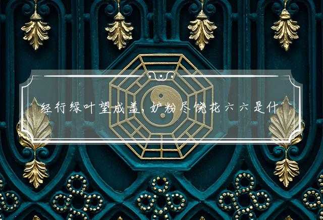 经行绿叶望成盖,妒粉尽饶花六六是什么生肖，独家解析落实
