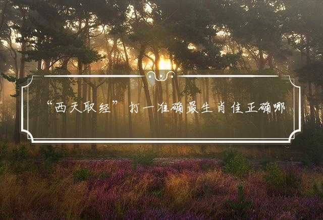 “西天取经”打一准确最生肖佳正确哪个生肖|西天取经猜解打一词语溯源释义含义解释