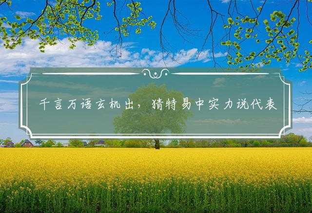 千言万语玄机出，猜特易中实力说代表哪个生肖,释义最佳成语解释